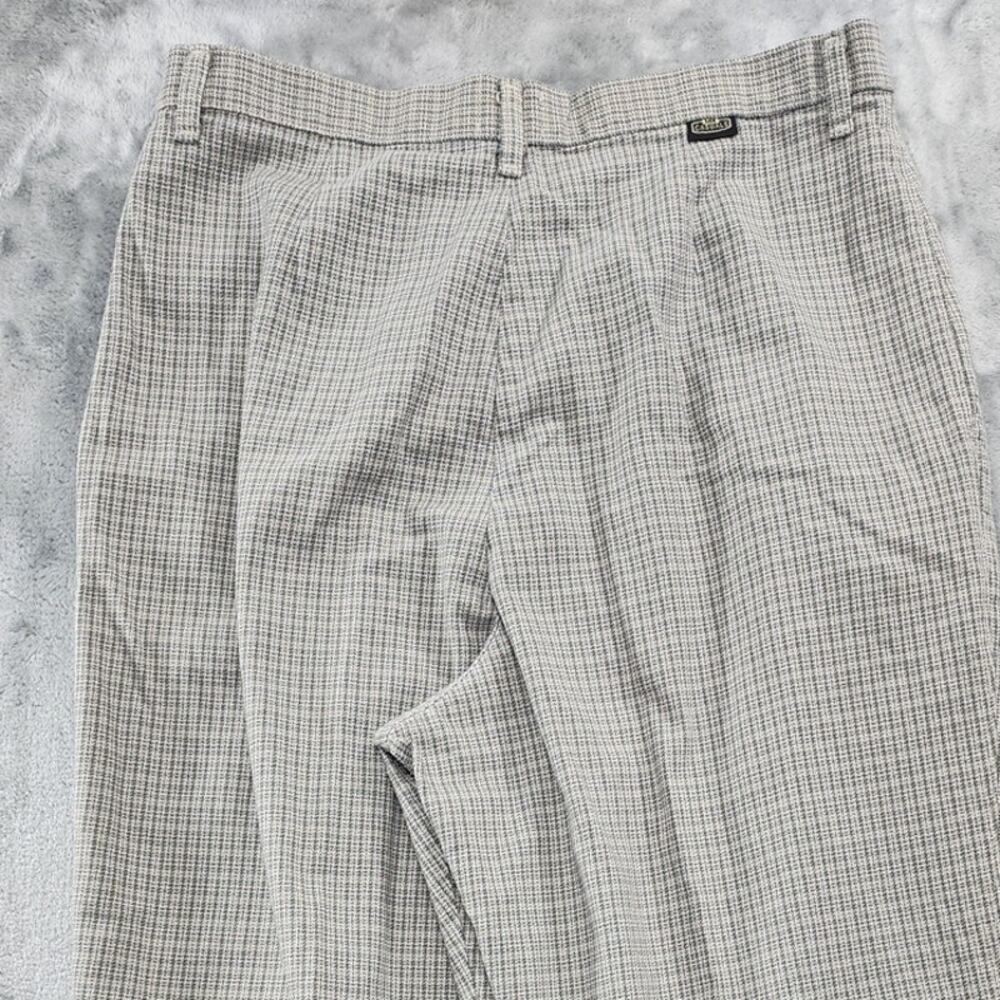Vintage Lee Casuals Pants Womens 14* Gray Plaid High Rise Pleated Tapered Preppy - Picture 5 of 14